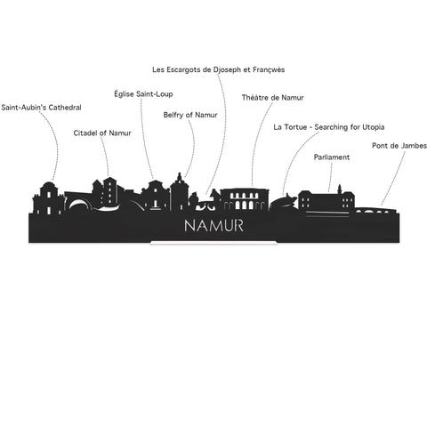 Skyline Magneet Namur houten cadeau decoratie relatiegeschenk van WoodWideCities