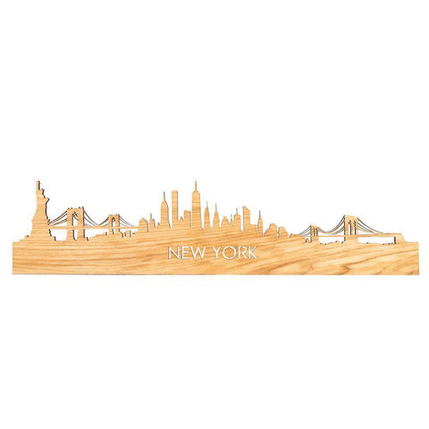 Skyline Magneet New York Eiken houten cadeau decoratie relatiegeschenk van WoodWideCities