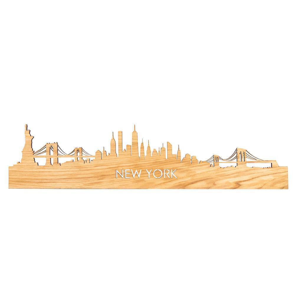 Skyline Magneet New York Eiken houten cadeau decoratie relatiegeschenk van WoodWideCities