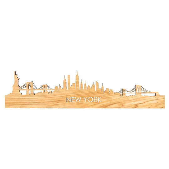 Skyline Magneet New York Eiken houten cadeau decoratie relatiegeschenk van WoodWideCities