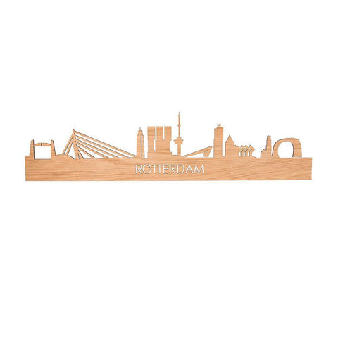 Skyline Magneet Rotterdam Eiken houten cadeau decoratie relatiegeschenk van WoodWideCities