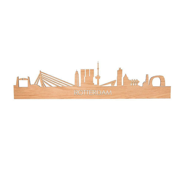 Skyline Magneet Rotterdam Eiken houten cadeau decoratie relatiegeschenk van WoodWideCities