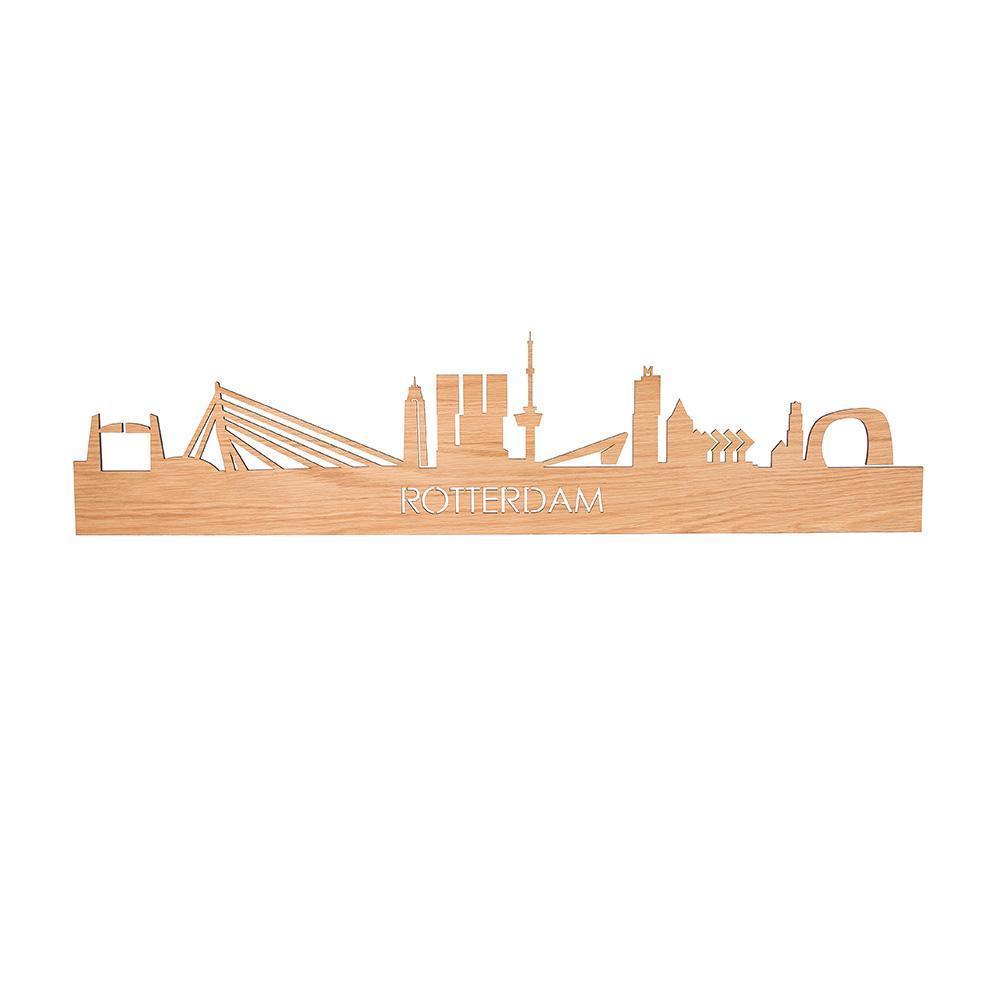Skyline Magneet Rotterdam Eiken houten cadeau decoratie relatiegeschenk van WoodWideCities