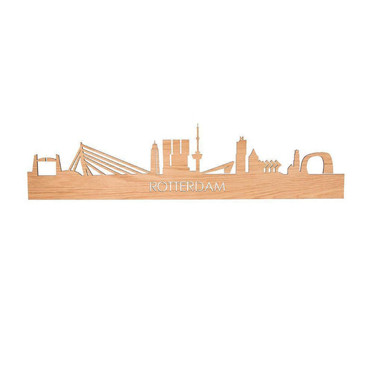 Skyline Magneet Rotterdam Eiken houten cadeau decoratie relatiegeschenk van WoodWideCities