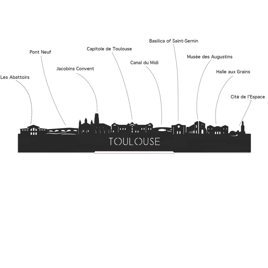 Skyline Magneet Toulouse houten cadeau decoratie relatiegeschenk van WoodWideCities