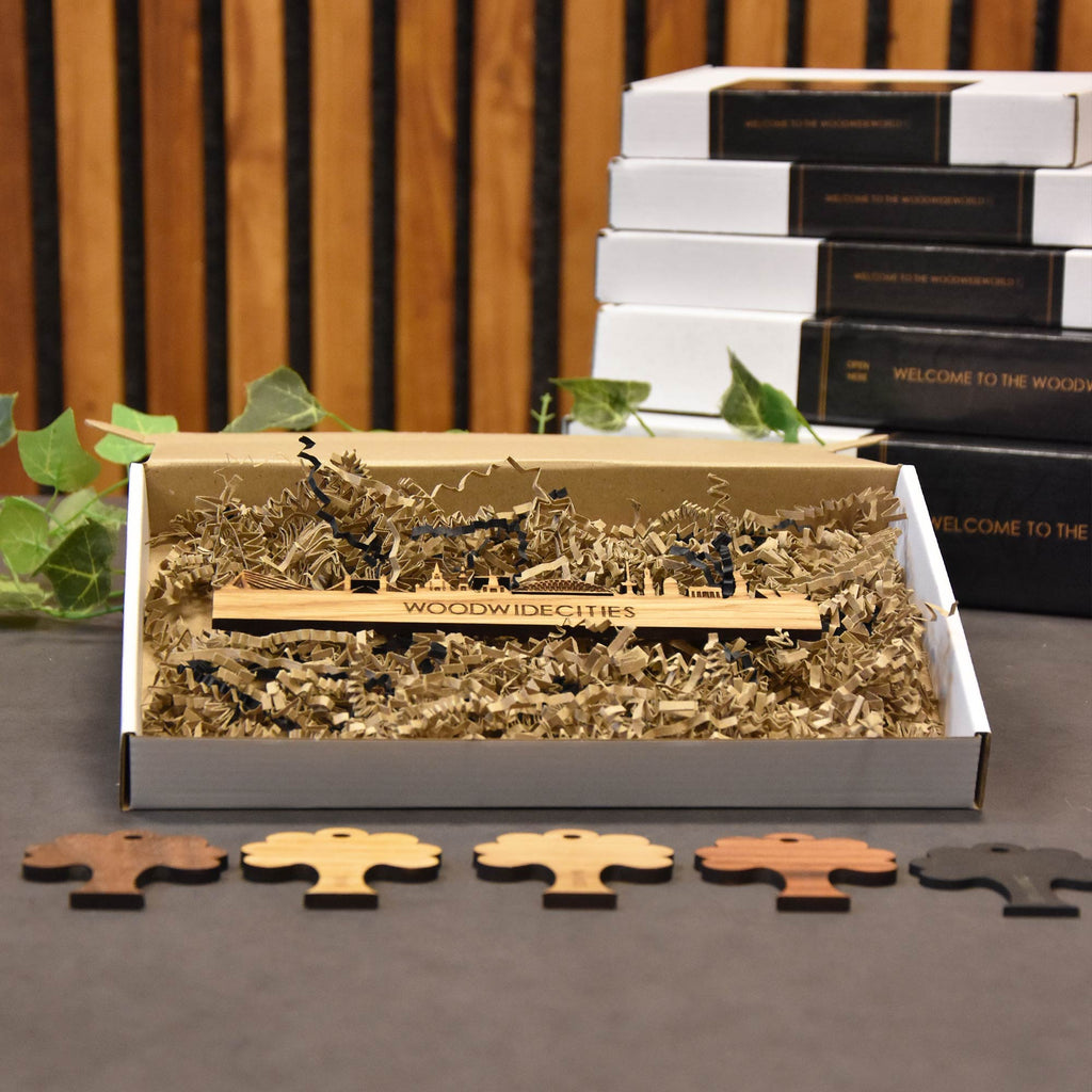 Skyline Magneet Uden houten cadeau decoratie relatiegeschenk van WoodWideCities