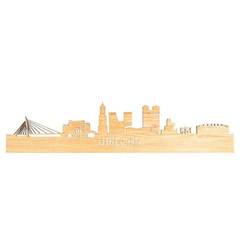 Skyline Magneet Utrecht Eiken houten cadeau decoratie relatiegeschenk van WoodWideCities
