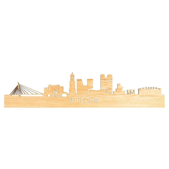Skyline Magneet Utrecht Eiken houten cadeau decoratie relatiegeschenk van WoodWideCities