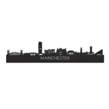 Skyline Manchester Zwart houten cadeau decoratie relatiegeschenk van WoodWideCities
