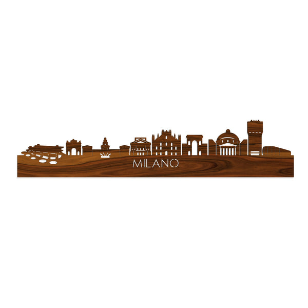 Skyline Milano Palissander houten cadeau decoratie relatiegeschenk van WoodWideCities