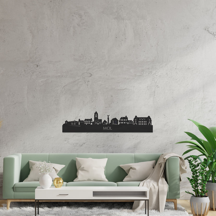 Skyline Mol Zwart houten cadeau decoratie relatiegeschenk van WoodWideCities