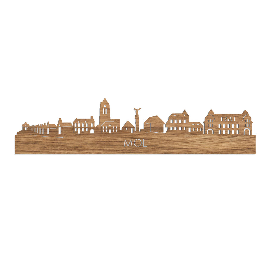 Skyline Mol Eiken houten cadeau decoratie relatiegeschenk van WoodWideCities