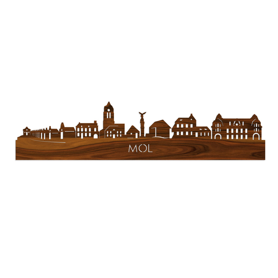 Skyline Mol Palissander houten cadeau decoratie relatiegeschenk van WoodWideCities