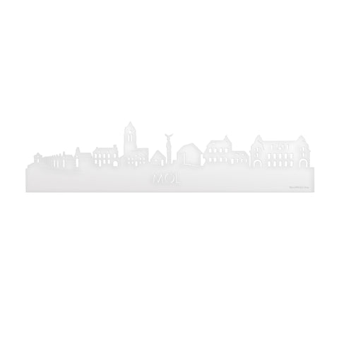 Skyline Mol Wit glanzend gerecycled kunststof cadeau decoratie relatiegeschenk van WoodWideCities