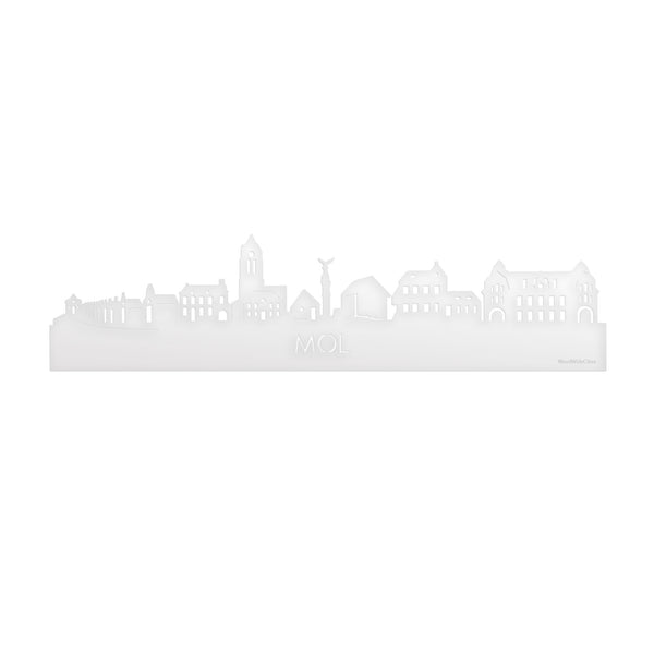 Skyline Mol Wit glanzend gerecycled kunststof cadeau decoratie relatiegeschenk van WoodWideCities