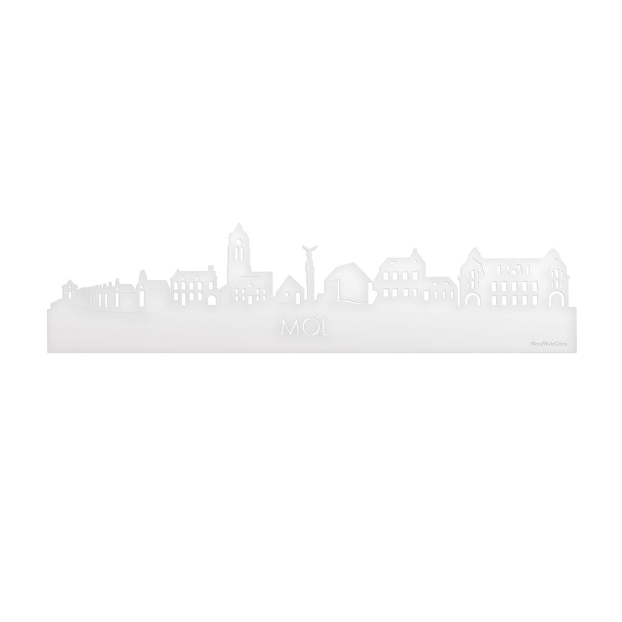Skyline Mol Wit glanzend gerecycled kunststof cadeau decoratie relatiegeschenk van WoodWideCities