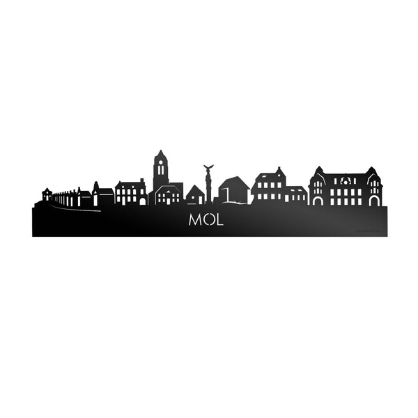 Skyline Mol Zwart glanzend gerecycled kunststof cadeau decoratie relatiegeschenk van WoodWideCities