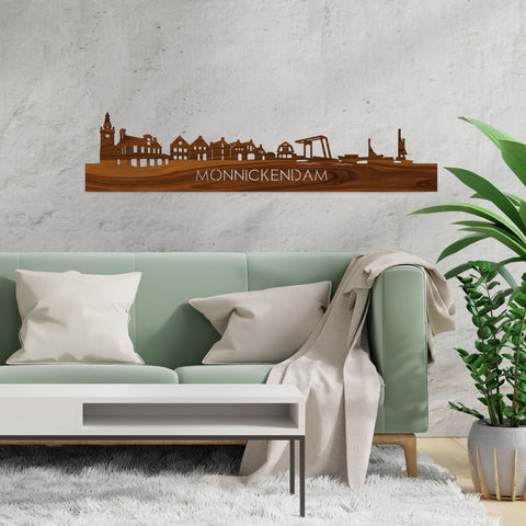 Skyline Monnickendam Palissander houten cadeau decoratie relatiegeschenk van WoodWideCities