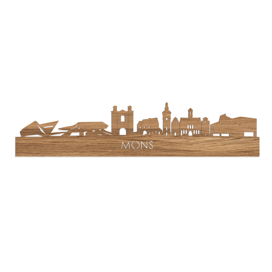 Skyline Mons Eiken houten cadeau decoratie relatiegeschenk van WoodWideCities