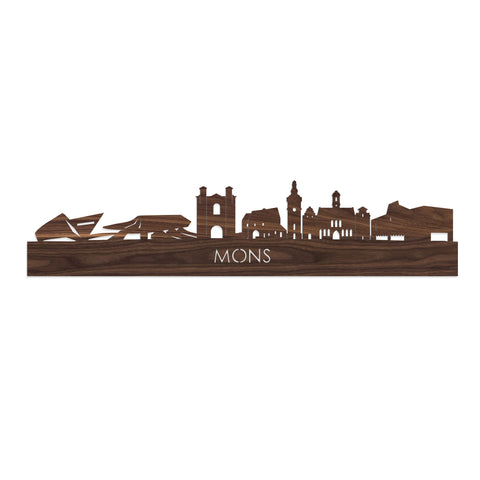 Skyline Mons Noten houten cadeau decoratie relatiegeschenk van WoodWideCities