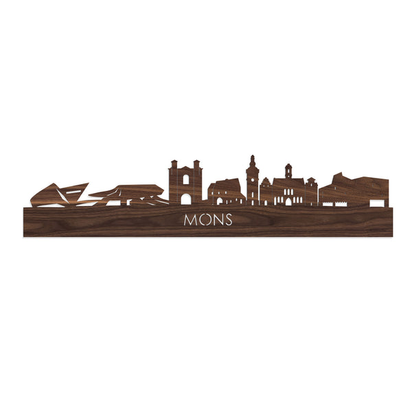 Skyline Mons Noten houten cadeau decoratie relatiegeschenk van WoodWideCities
