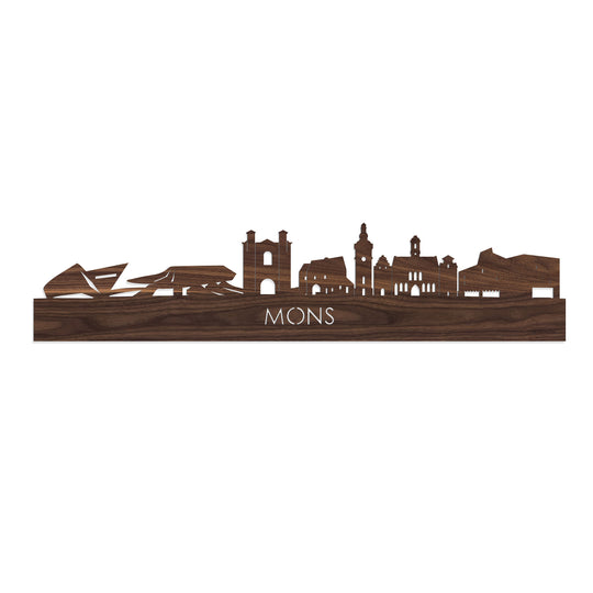Skyline Mons Noten houten cadeau decoratie relatiegeschenk van WoodWideCities