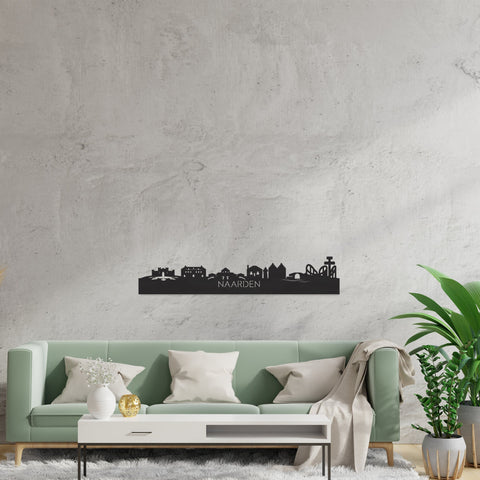 Skyline Naarden Zwart houten cadeau decoratie relatiegeschenk van WoodWideCities