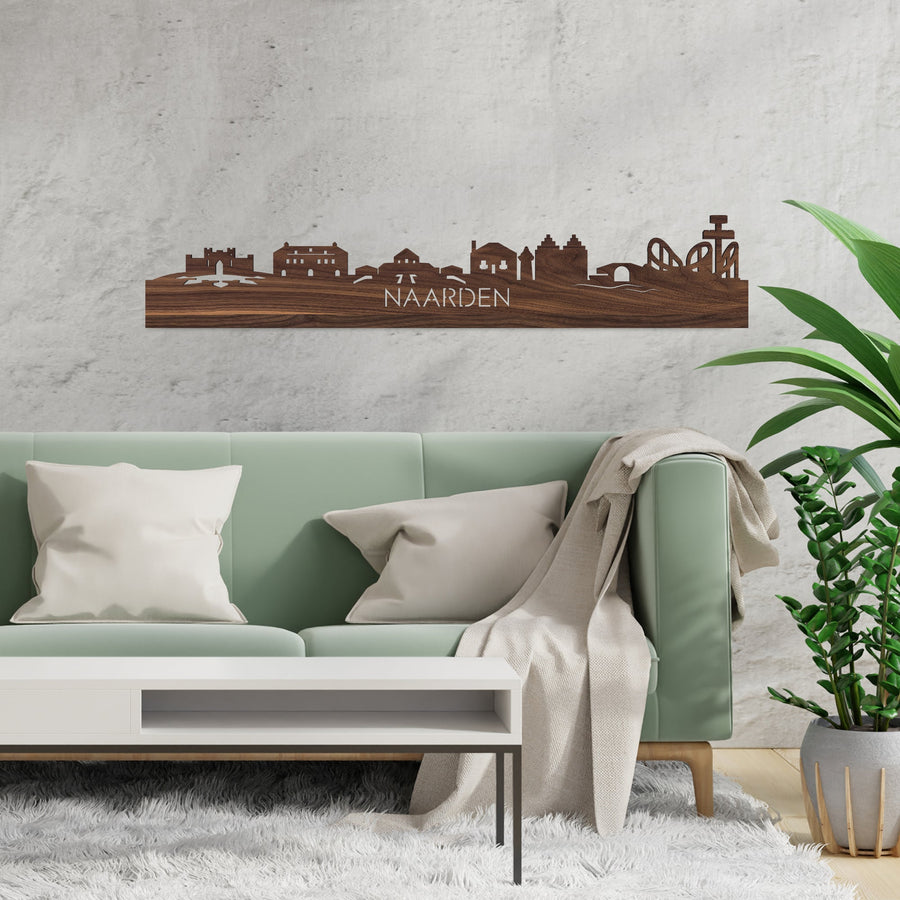 Skyline Naarden Noten houten cadeau decoratie relatiegeschenk van WoodWideCities