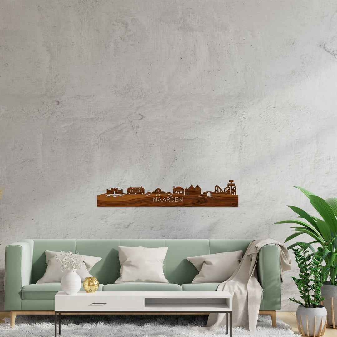 Skyline Naarden Palissander houten cadeau decoratie relatiegeschenk van WoodWideCities
