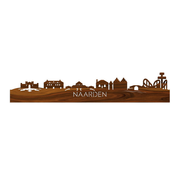 Skyline Naarden Palissander houten cadeau decoratie relatiegeschenk van WoodWideCities