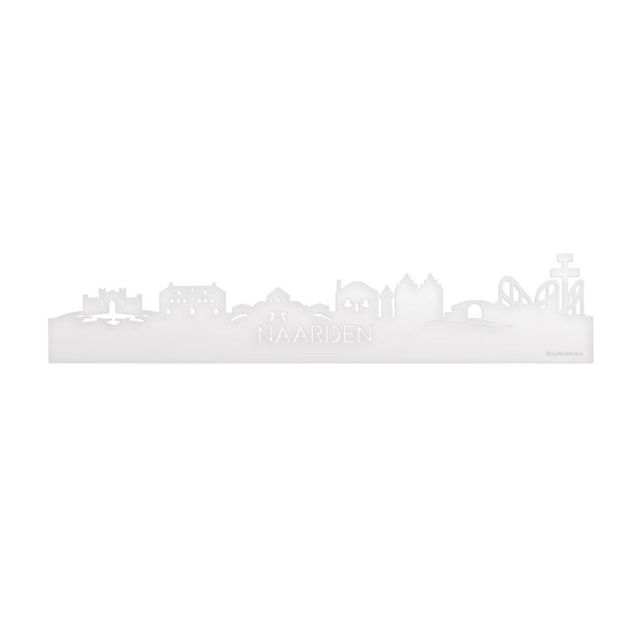 Skyline Naarden Wit glanzend gerecycled kunststof cadeau decoratie relatiegeschenk van WoodWideCities