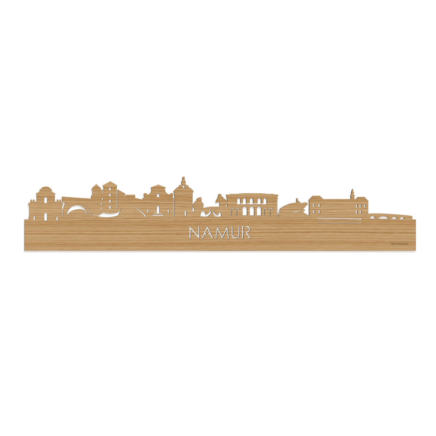 Skyline Namur Bamboe houten cadeau decoratie relatiegeschenk van WoodWideCities