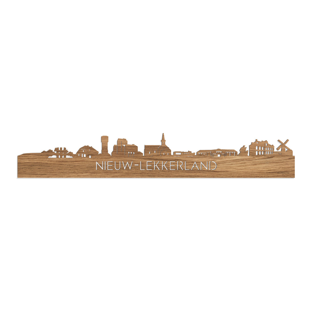 Skyline Nieuw-Lekkerland Eiken houten cadeau decoratie relatiegeschenk van WoodWideCities