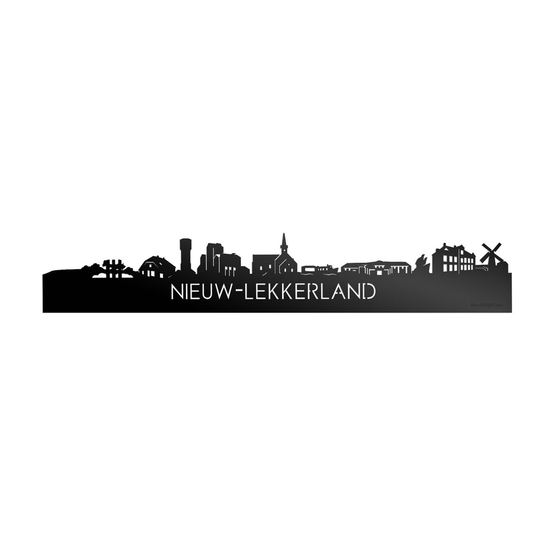 Skyline Nieuw-Lekkerland Zwart glanzend gerecycled kunststof cadeau decoratie relatiegeschenk van WoodWideCities