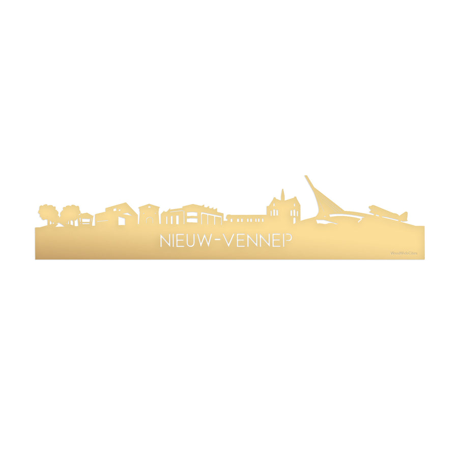 Skyline Nieuw-Vennep Metallic Goud gerecycled kunststof cadeau decoratie relatiegeschenk van WoodWideCities