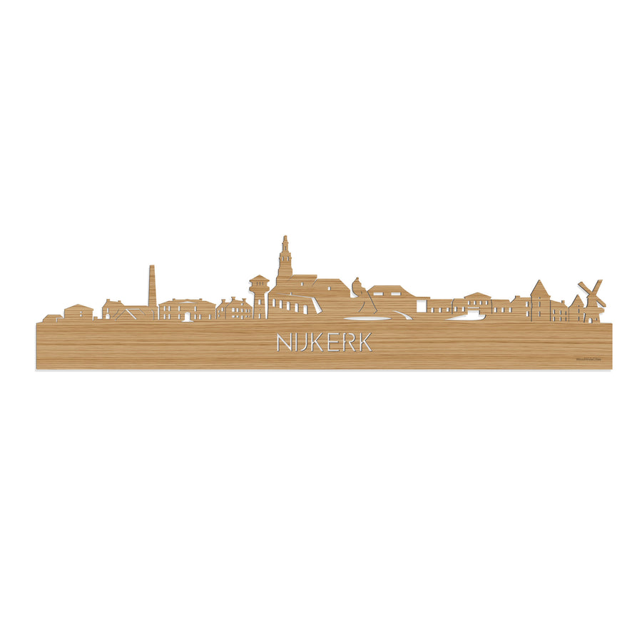 Skyline Nijkerk Bamboe houten cadeau decoratie relatiegeschenk van WoodWideCities