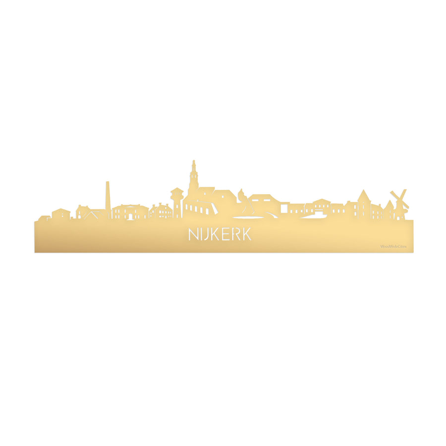 Skyline Nijkerk Metallic Goud gerecycled kunststof cadeau decoratie relatiegeschenk van WoodWideCities