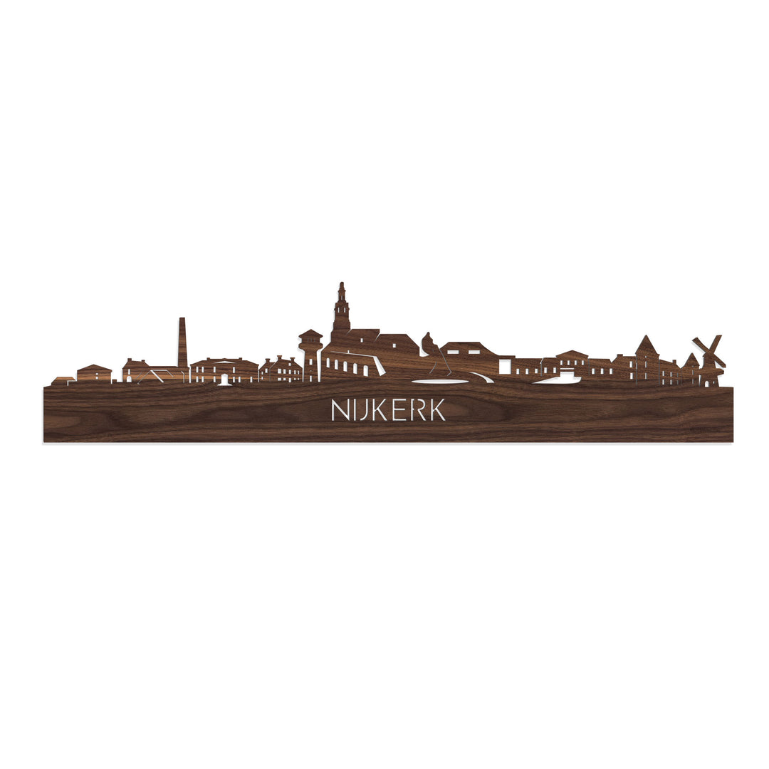 Skyline Nijkerk Noten houten cadeau decoratie relatiegeschenk van WoodWideCities