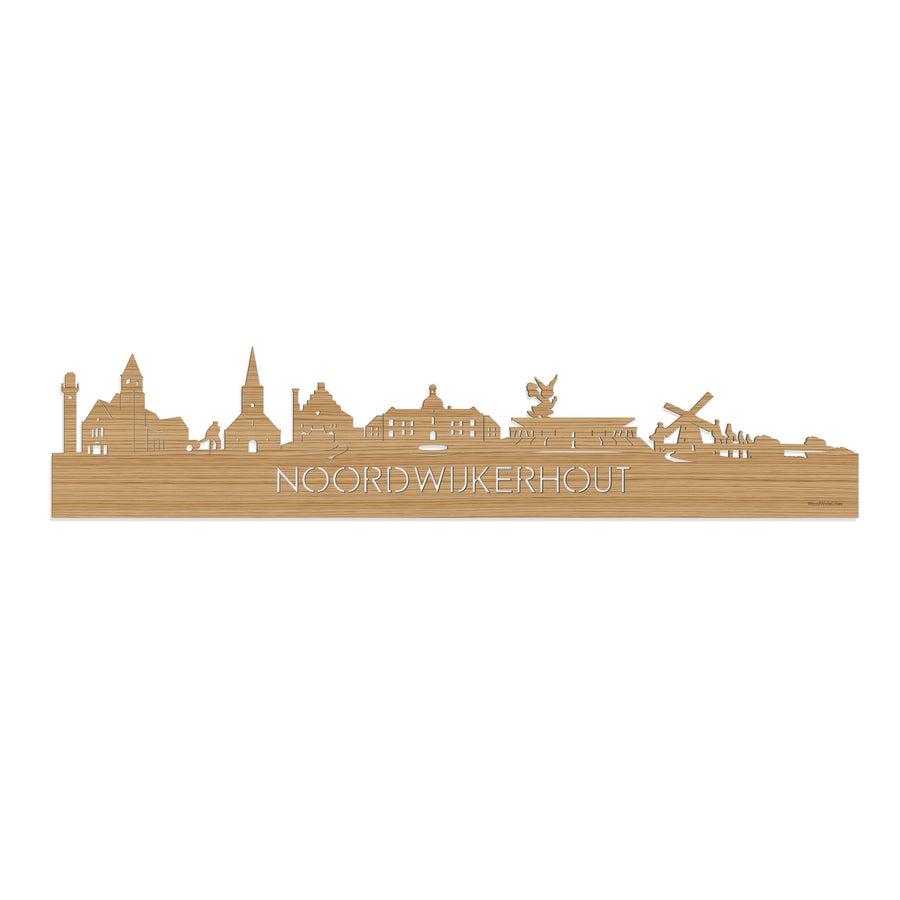 Skyline Noordwijkerhout Bamboe houten cadeau decoratie relatiegeschenk van WoodWideCities