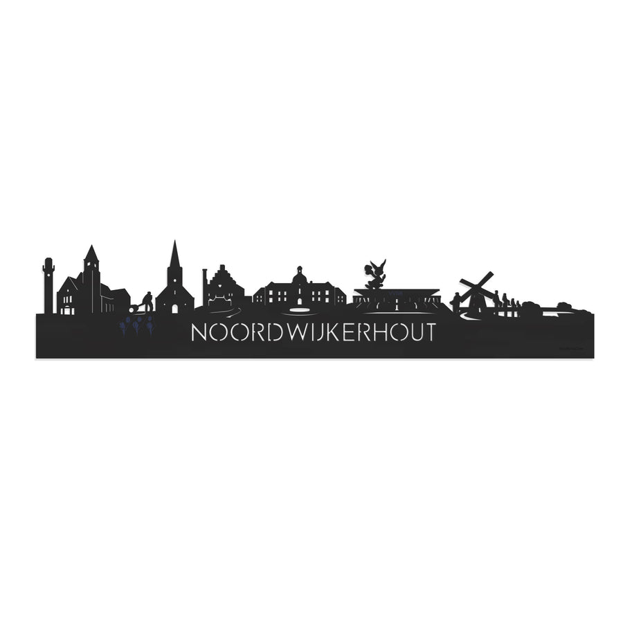 Skyline Noordwijkerhout Zwart houten cadeau decoratie relatiegeschenk van WoodWideCities