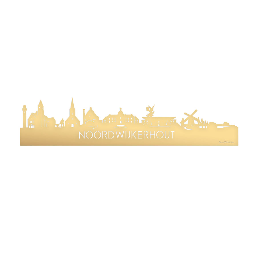 Skyline Noordwijkerhout Metallic Goud gerecycled kunststof cadeau decoratie relatiegeschenk van WoodWideCities