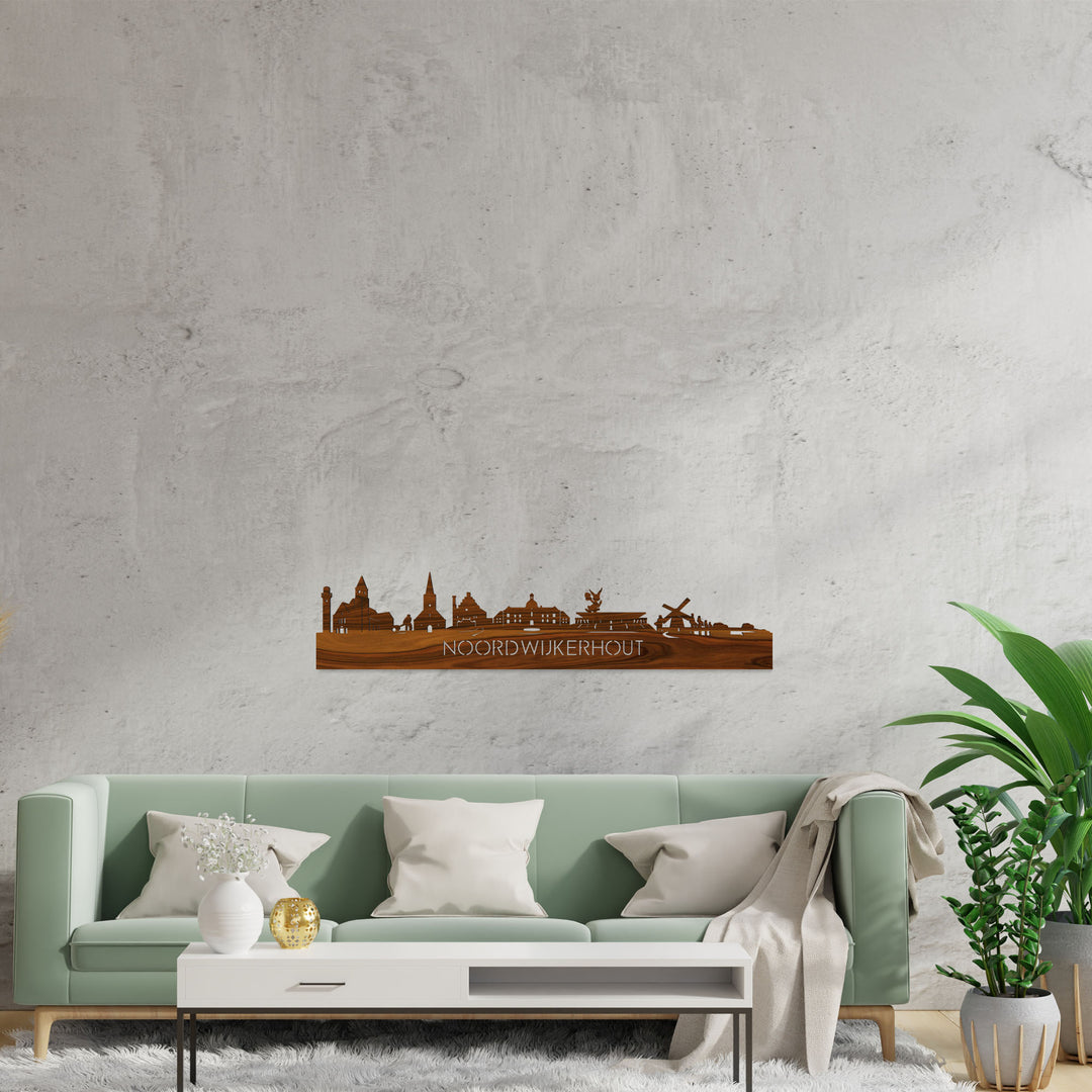 Skyline Noordwijkerhout Palissander houten cadeau decoratie relatiegeschenk van WoodWideCities