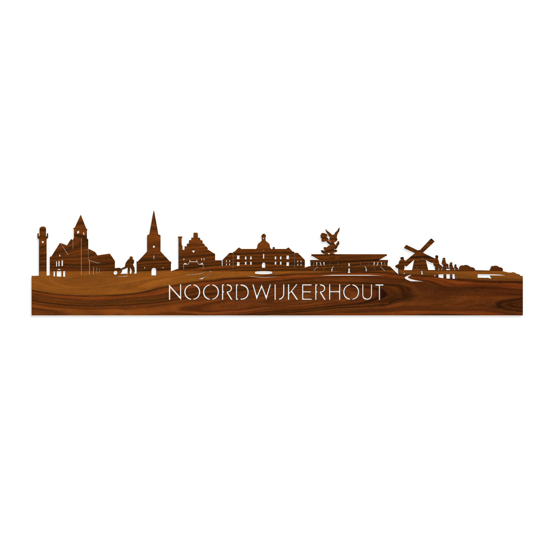 Skyline Noordwijkerhout Palissander houten cadeau decoratie relatiegeschenk van WoodWideCities