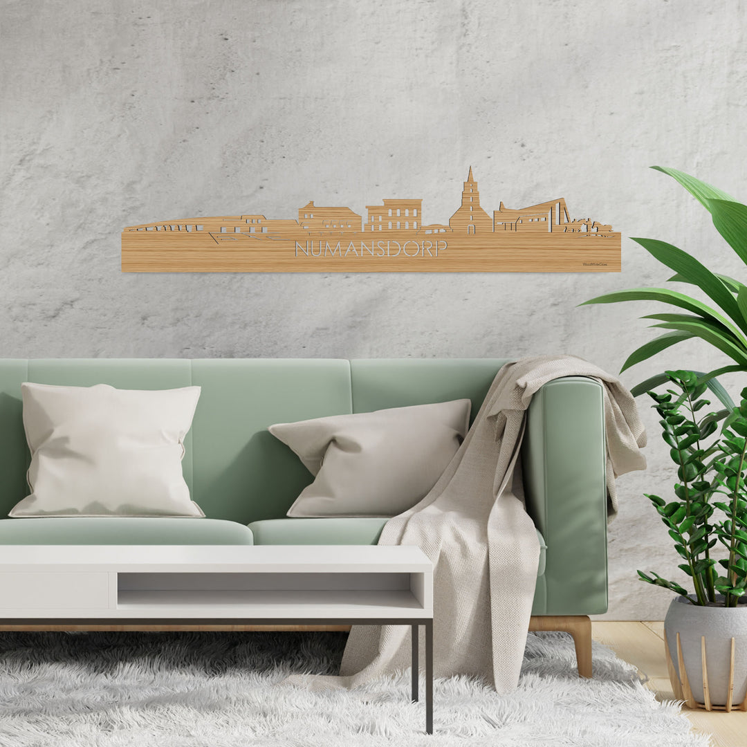 Skyline Numansdorp Bamboe houten cadeau decoratie relatiegeschenk van WoodWideCities
