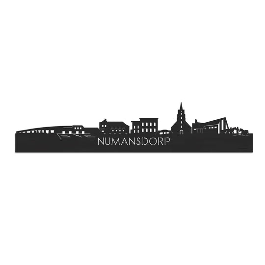 Skyline Numansdorp Zwart houten cadeau decoratie relatiegeschenk van WoodWideCities