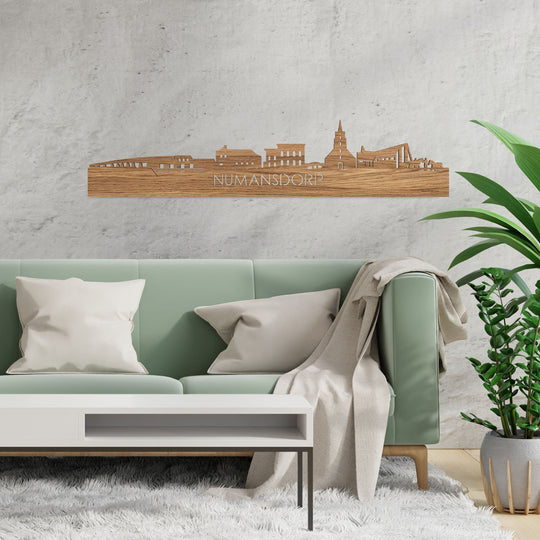 Skyline Numansdorp Eiken houten cadeau decoratie relatiegeschenk van WoodWideCities