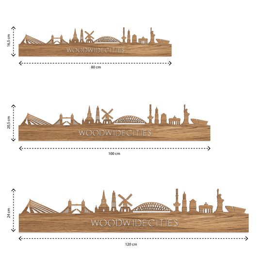 Skyline Numansdorp Eiken houten cadeau decoratie relatiegeschenk van WoodWideCities