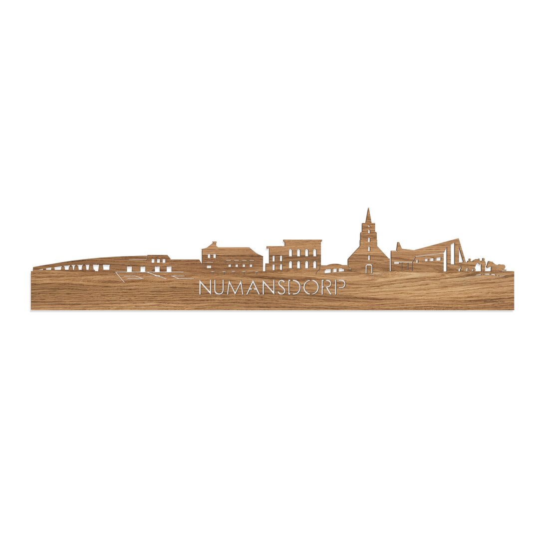 Skyline Numansdorp Eiken houten cadeau decoratie relatiegeschenk van WoodWideCities