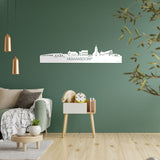 Skyline Numansdorp Wit glanzend gerecycled kunststof cadeau decoratie relatiegeschenk van WoodWideCities