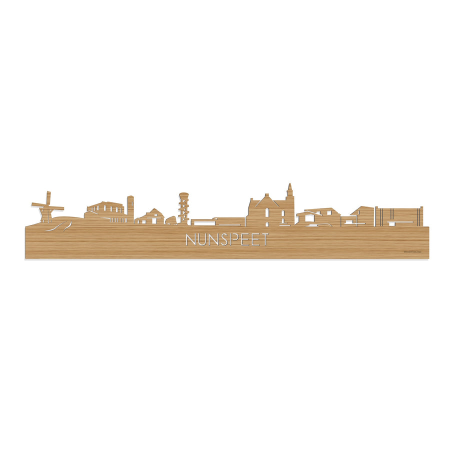 Skyline Nunspeet Bamboe houten cadeau decoratie relatiegeschenk van WoodWideCities